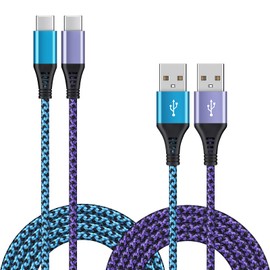 Type C Charger Fast Charging Android USB C Phone Charger Cord 2Pack 6ft for Moto G Power 2025 2022 2021/G Pure/G Stylus 5G 2025 2023/G Play/G Fast/G8 Power/G7 Play/Z4/Z3,Motorola One 5G UW/Edge 5G UW