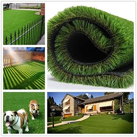 Griclner Thick Realistic Artificial Grass Turf 1.38inch 7FTX9FT - Synthetic Astro Turf Mat - Fake Grass Pet Carpet Indoor Outdoor Garden Lawn Landscape Balcony