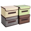 4 Pack Foldable Storage Boxes with Lids, Fabric Fabric Storage