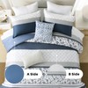 Quilta Navy Comforter Set King Size - Boho Blue Striped