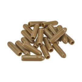 QUARKZMAN 50 Stück Gummi Endkappen Gummikappen 2,5 mm ID Verschlusskappe Stuhlbeinkappen Schutzkappen Vinyl PVC Rundrohr Bolzenkappe Abdeckung Schraubengewinde Schutzkappen Hellbraun