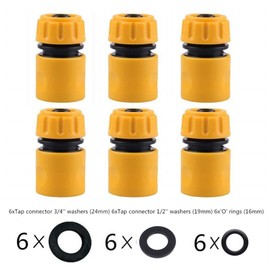 TOPWAYS 6 pack Hose End Quick Connect fitting 1/2" Hose Pipe Quick Connector