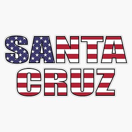 Santa Cruz Vinyl Bumper Sticker Decal Waterproof 5"