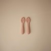 mushie Silicone First Feeding Baby Spoons | 2 Pack (Blush/Shifting