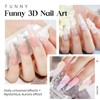 MIZHSE Clear and White 3D Gel Nail Art, Solid Builder