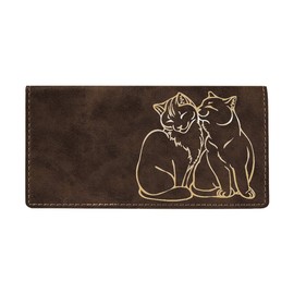 Purrfect Love Laser Engraved Leatherette Checkbook Cover Rustic/Gold
