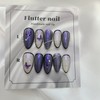 Purple Butterfly Handmade Nail Tips - Short Square / 보라빛