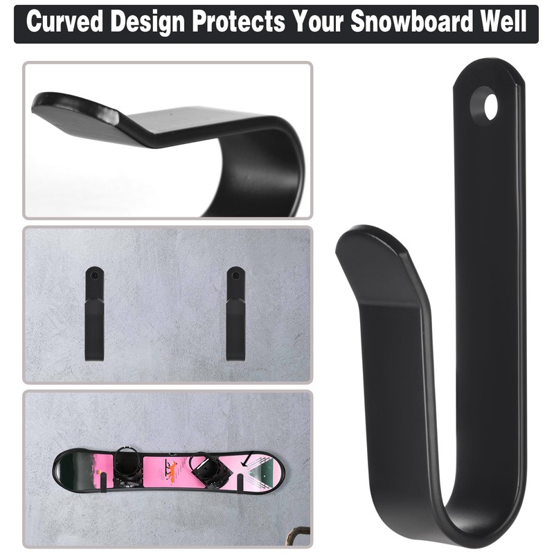 GGXZHT Pack of 2 Snowboard Wall Mounts, Horizontal, Skateboard Wall