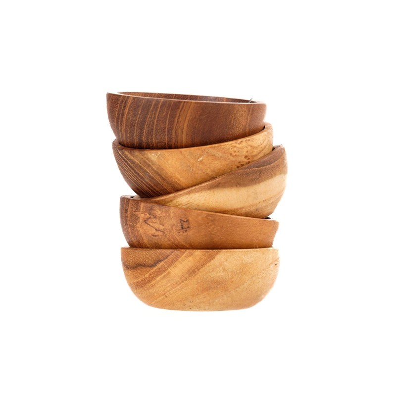 Windalf ELENOIRE Small Teak Bowl 3 cm Piece Salt &