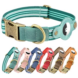 Airtag Dog Collar, Reflective Collar w Airtag Holder for Small Dogs(Green)