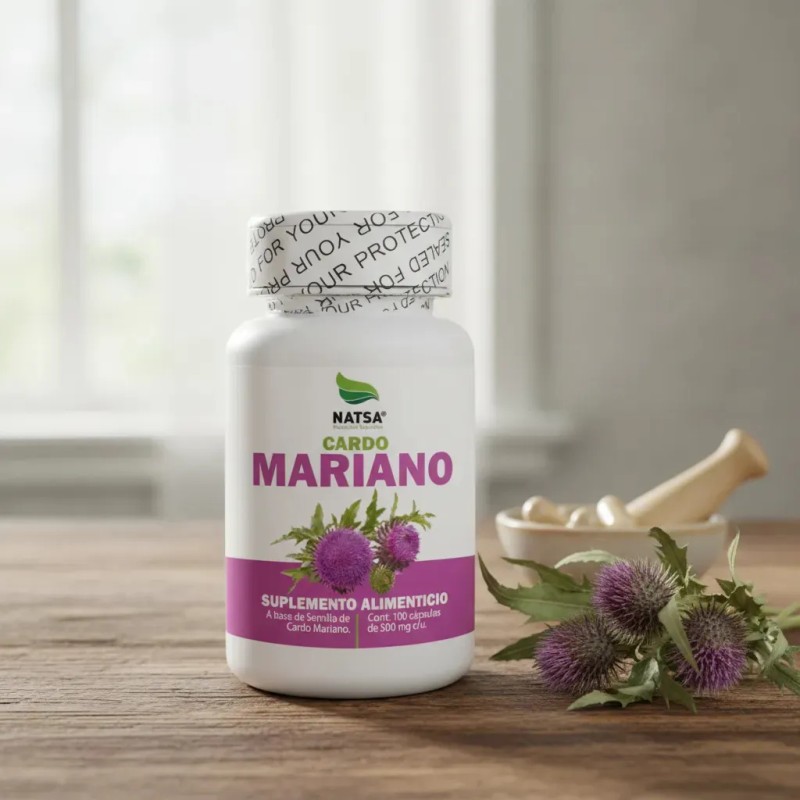Cardo Mariano 100 Cápsulas Silimarina Potentes Propiedades Hepatoprotectoras Desintoxica Regenera