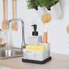 Soap Dispenser with Sponge Holder and Brush Holder,White Marble 3