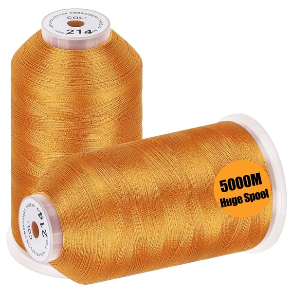New brothread - 2 Huge Spools 5000M Each Polyester Embroidery