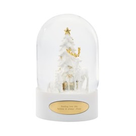 THINGS REMEMBERED Engraved White Gold Deer Snow Globe (Free Customization)
