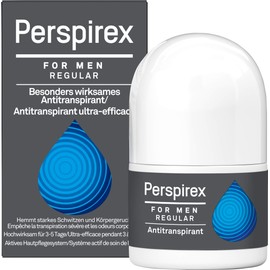 PERSPIREX For Men - Antitraspirante Roll-On 20 ml Efficace Contro il Sudore Sotto le Ascelle, Formula Innovativa a Lunga Durata, Delicato sulla Pelle, Comodo e Facile da Trasportare (20ml, Regular)