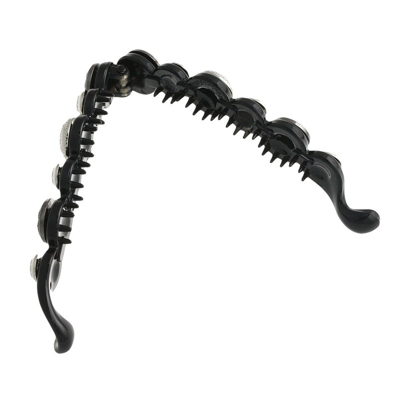 VINGTAINE H-797-BR- Emblem Button, Banana Clip, Hair Accessories, Brown