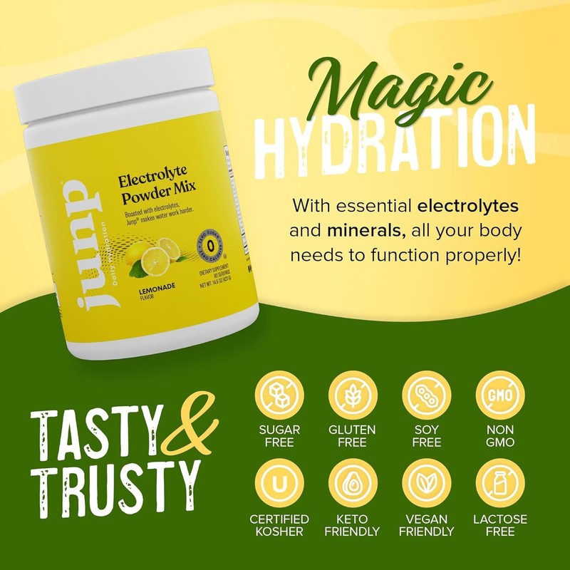 JUNP Electrolytes Powder No Sugar No Carbs – Lemonade Keto