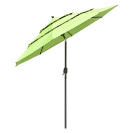 Yescom 10ft 3 Tier UV70+ Push Tilt Patio Umbrella Crank Handle Water Resistant for Outdoor Cafe Yard Deck Table