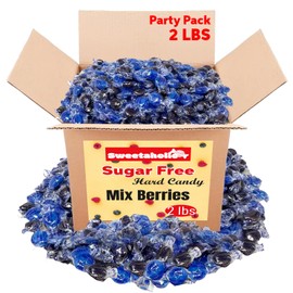 Sweetaholic Sugar-Free Mixed Berry Hard Candy | 2 Pounds (Approx. 160 Pieces) | Individually Wrapped | Bulk Hard Candy | Low-Calorie | Perfect for Parties and Events