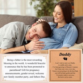 UPROMI New Dad Gifts for Men, Daddy Dad to Be Gifts for 1st First Time Dad Gifts from Wife, 1st Fathers' Day Gifts for New Expectant Dad Bracelet, Pregnancy Announcement Gifts for Dad Christmas
