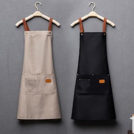 2024 New Summer Waterproof Oil-Resistant Red Kitchen Home Apron for Cooking & Catering One Size/Dark Brown 15ea