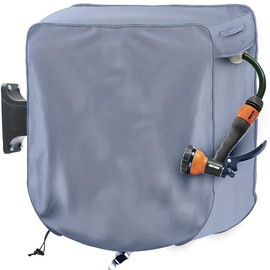 zalati Gartenschlauchtrommel-Schutz, Oxford-Gewebe, Einziehbare Schlauchtrommel-Abdeckung, Wasserdichtes Zubehör Für Den Außenbereich, 420D, Grau