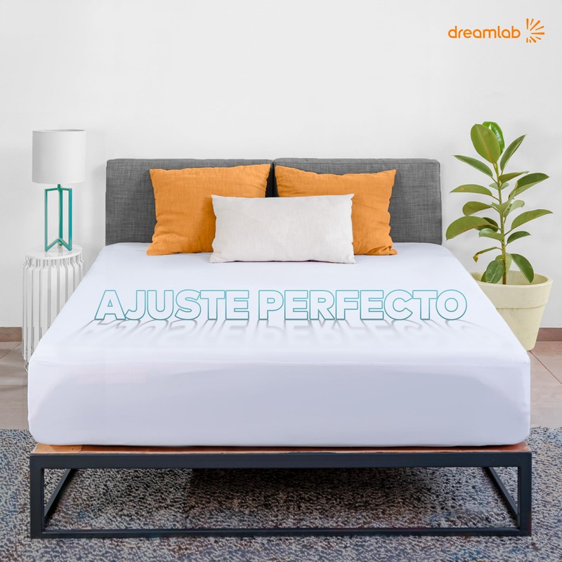 Dreamlab Protector de Colchón Tela Suave 100% Impermeable e hipoalergénico,