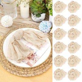 LALAGO 30 Pieces Gauze Cheese Cloth Napkins 50 cm Muslin Napkins Machine Washable Decorative Fabric Napkins Reusable Beige for Parties, Weddings, Receptions, Bridal Showers, Table Decorations