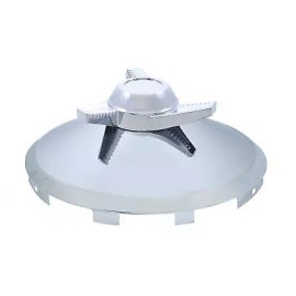 United Pacific Universal Chrome Notched Front Hub Cap w/ 3 Bar Left Swing Spinner - 7/16" Lip