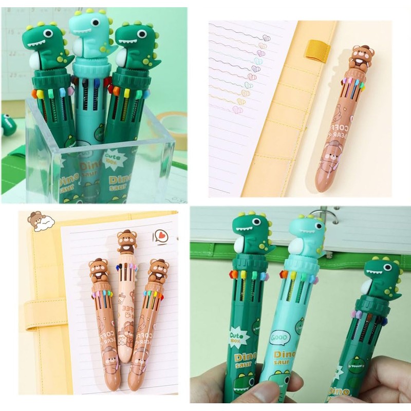 Bombinate 10 Colors Ballpoint Pen Oil Based Ball Pen Animal