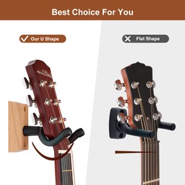 NUOSIYA Guitar Wall Mount for Wall, 3 Pieces Guitar Holder for Bass, Electric Guitar, Banjo Universal Wooden Guitar Stand, Classic Acoustic Guitar Hooks, Guitar Wall Holder, Guitar Accessories