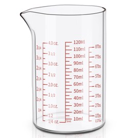Aeseusia Glass Measuring Cup 120ML(4OZ), Made of High Borosilicate, V-Shaped Spout Glass Liquid Measuring Beaker