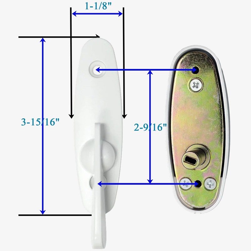 Gliding Patio Door Keyed Lock Assembly & Thumb Latch Compatible