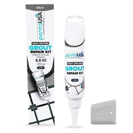 PentaUSA Grout - Grey Grout Repair Tube 8.8 oz, Renews Tile Grout, Fast Drying and Odorless Formula 250gr