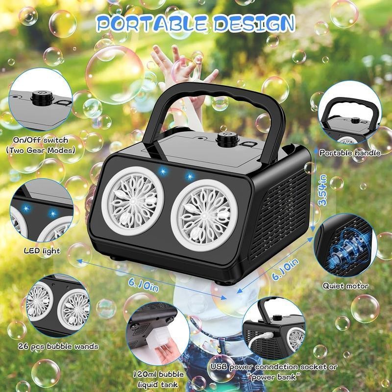 Automatic Bubble Machine Upgrade Bubble Blower with 2 Fans, 20000+