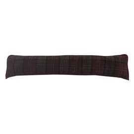 Classic Home Store Balmoral Check Draught Excluder Door or Window Chenille Draft Guard Stopper Cushion (Red)