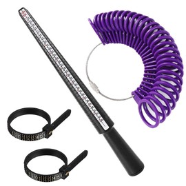 Accmor Accmor Ring Size Measuring Tool, Plastic Ring Mandrel & Ring Sizer Guage with 2 Pcs Finger Sizing, Four Size Ring Stick Jewelry Mandrel and Ring Gauge Finger Sizer for Jewelry Making