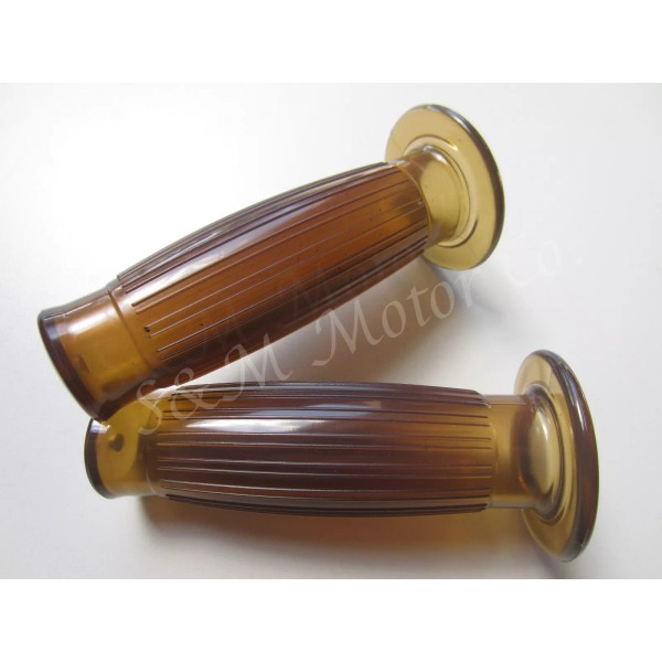 Triumph HANDLEBAR GRIPS GT BESTON BROWN GUM TRANSPARENT BSA TRIUMPH