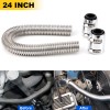 VEHITO 24" Chrome Stainless Steel Radiator Hose Kit, Flexible Radiator