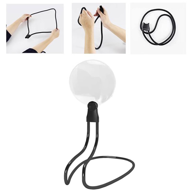 Hands Free Magnifying Glass 6in View Area Detachable Neck Wear