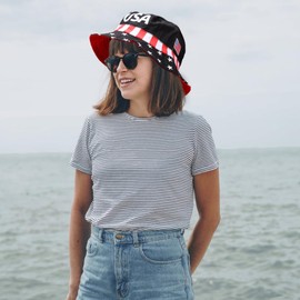 OSALADI American Flag America Hat Usa Flag Bucket Hat Independence Saghut American Baseball Cap Cotton Hat Bucket Hat Printed Hat Bucket Fisherman Hat