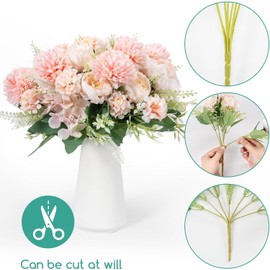 GOSTADY 12 Packs Peonies Artificial Flowers,Silk Artificial Peonies Flowers Fake Peony Faux Floral Arrangements Bouquet for Centerpiece Table Wedding Party Home Decor Pink