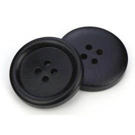 20 Elegant Wooden Buttons Round Black 20 mm with 4 Holes, Jacket Buttons for Sewing, Craft Buttons, Jacket Buttons, Four Hole Buttons