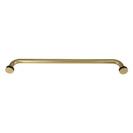 Top Hardware Stainless Steel 304 Grade 18" inch Shower Glass Door Single Side Round Shape Towel Bar Handle for 1/4~3/4" Thickness Glass (SSTS18) (Satin Gold)