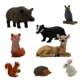 Get Ready Kids Forest Animal Playset – 8-Piece Mini Forest Animal Figurines Set | Woodland Animals Toys for Toddlers 18 Months and up | Durable Plastic Figures for Imaginative Play