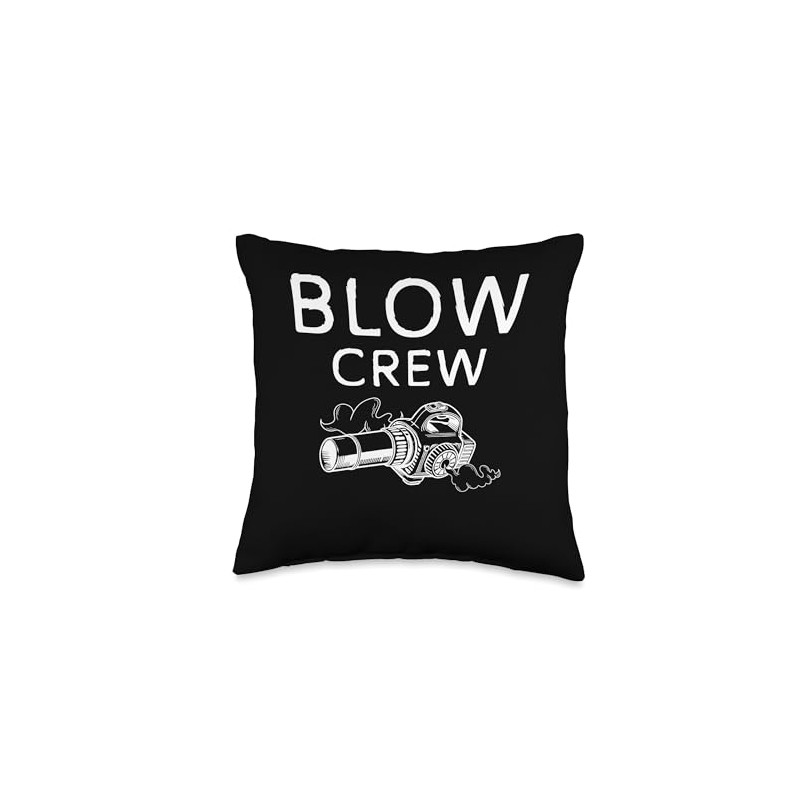 Blow Crew Autumn Leaf Blower Throw Pillow