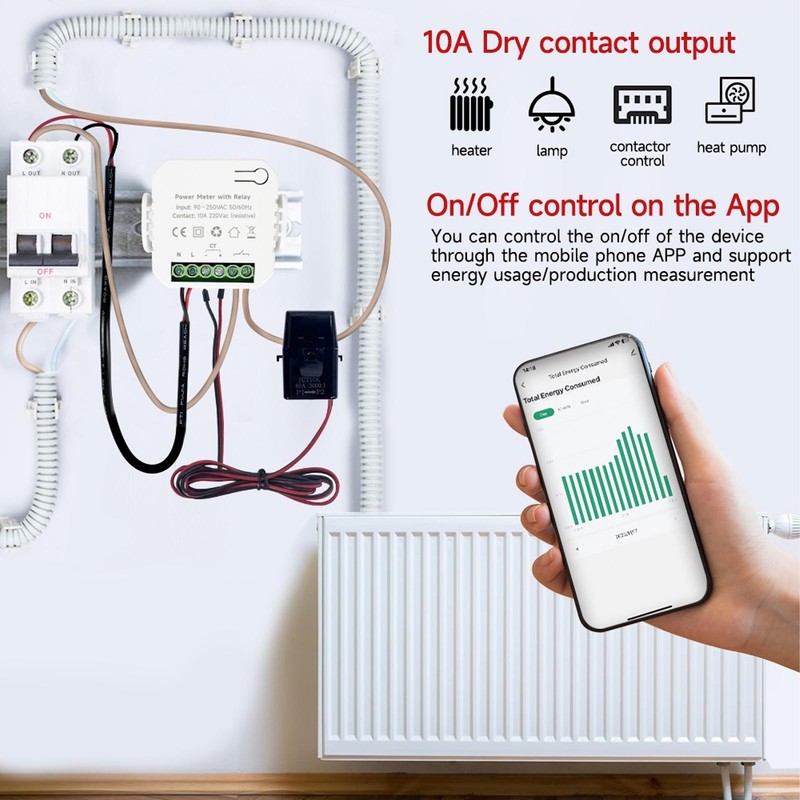 WiFi Smart Energy Monitor Single Phase Clamp Electricity Meter with