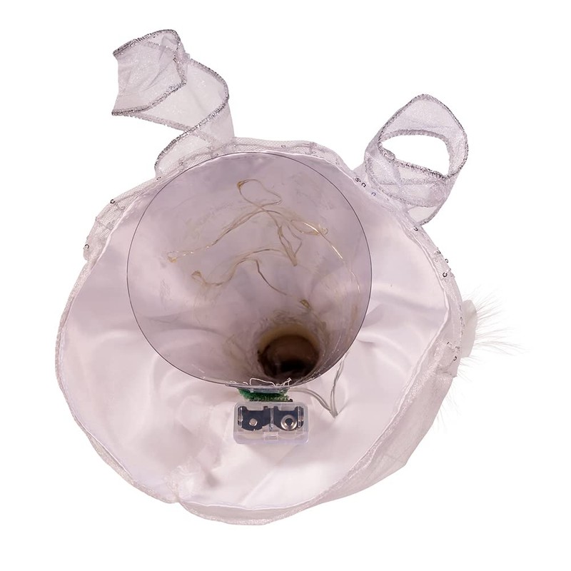 10-Inch Battery-Operated Silver and White Fairy Lighted Angel Tree Topper