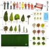 QuarenDen Model Scenery Kit, Painted Figures, Model Train Scenery, 47pcs,
