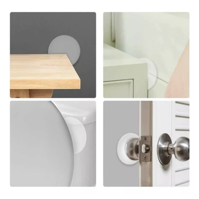 Estuchelandia Tope De Puerta Silicona Autoadhesivo Protector De Pared 6pzs